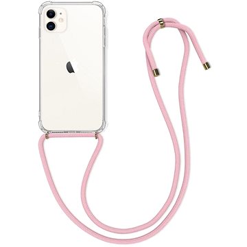 TopQ iPhone 11 silikon s růžovou šňůrkou průhledný 49694 (Sun-49694)