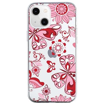 TopQ iPhone 13 silikon Pink Butterfly 64663 (Sun-64663)