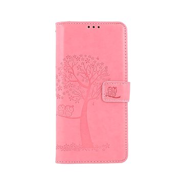 TopQ Samsung A22 knížkové Světle růžový strom sovičky 66295 (Sun-66295)