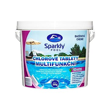 Sparkly POOL Tablety do bazénu chlorové 5v1 multifunkční 200g 3 kg