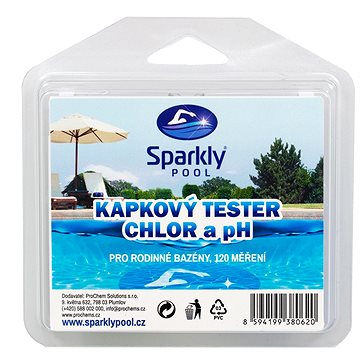 Sparkly POOL Kapkový tester vody v bazénu - chlor a pH