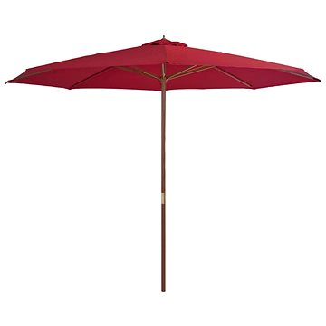 Zahradní slunečník s dřevěnou tyčí vínový 350 cm 44531 (1889,67)