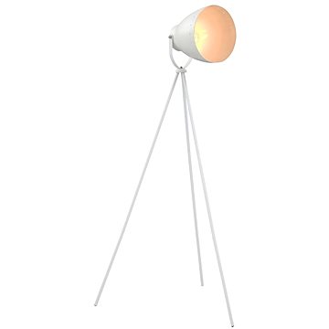 Třínohá stojací lampa kov bílá E27
