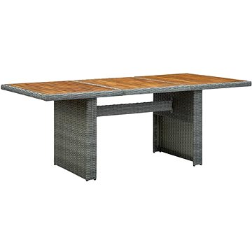 Zahradní stůl světle šedý polyratan a masivní akáciové dřevo 313312 (5402,07)