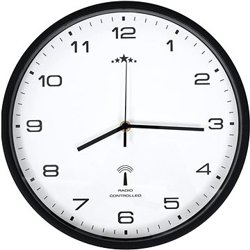 Rádiem řízené nástěnné hodiny Quartz 31 cm bíločerné (695,45)
