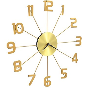 Nástěnné hodiny kovové 50 cm zlaté