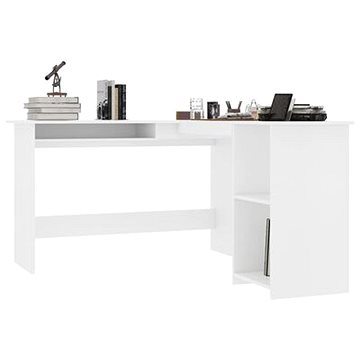 Rohový psací stůl bílý 120 x 140 x 75 cm dřevotříska 800747