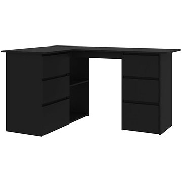 Rohový psací stůl černý 145 x 100 x 76 cm dřevotříska 801090