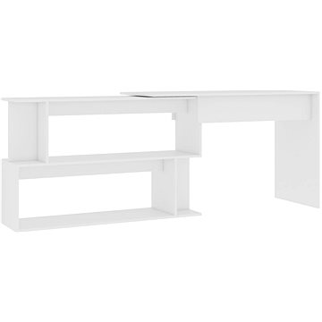 Rohový psací stůl bílý 200 x 50 x 76 cm dřevotříska 801098