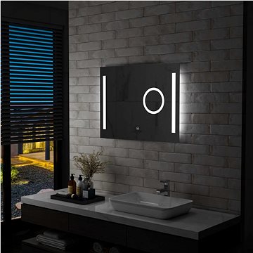 Koupelnové zrcadlo s LED světly a dotykovým senzorem 80 x 60 cm (144740)