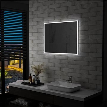 Koupelnové nástěnné zrcadlo s LED osvětlením 80 x 60 cm (144727)