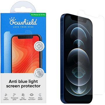 Ocushield Tvrzené sklo s filtrem blue-light pro iPhone 12/12Pro (6.1") (OCUIPHONES12BZ)