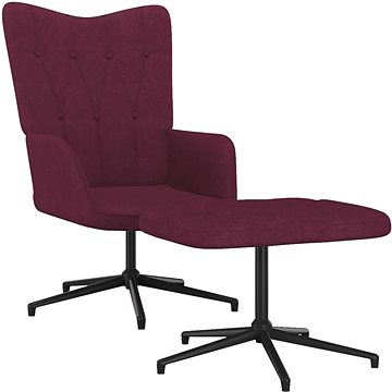 Relaxační křeslo se stoličkou fialové textil, 327588 (327588)