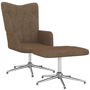 Relaxační křeslo se stoličkou taupe textil, 327609 (327609)