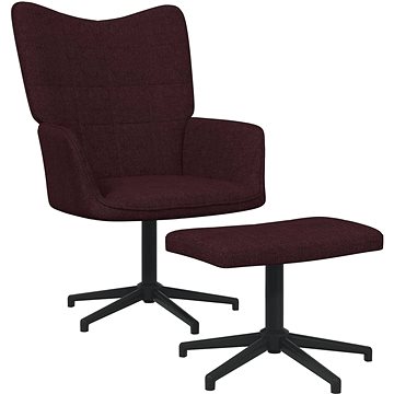 Relaxační křeslo se stoličkou fialové textil, 327984 (327984)