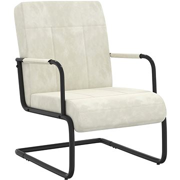 Konzolová židle krémově bílá samet, 325797 (325797)