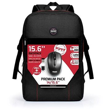 PORT DESIGNS Premium Backpack 14/15.6" Batoh + Wireless Mouse (501901)