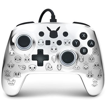 PowerA Enhanced Wired Controller for Nintendo Switch - Pikachu Black & Silver (1522785-01)