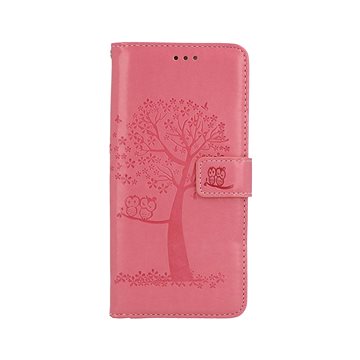 TopQ Pouzdro Realme 8 5G knížkové Růžový strom sovičky 90605 (90605)