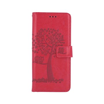 TopQ Pouzdro Realme 8 5G knížkové Tmavě růžový strom sovičky 90602 (90602)
