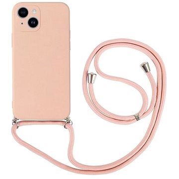 TopQ Kryt iPhone 14 růžový se šňůrkou 84974 (84974)