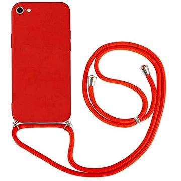 TopQ Kryt iPhone SE 2020 červený se šňůrkou 84962 (84962)