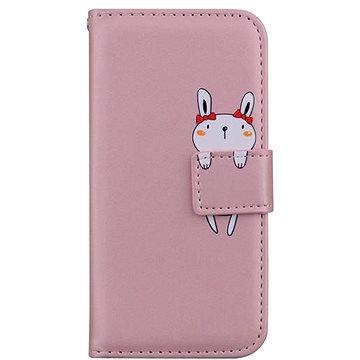 TopQ Pouzdro Samsung A52 knížkové růžové s králíčkem 84296 (84296)