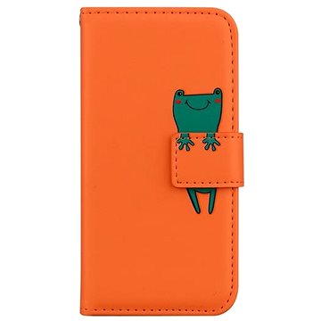 TopQ Pouzdro Samsung A52 knížkové oranžové s žabkou 84210 (84210)