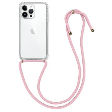 TopQ Kryt iPhone 14 Pro Max s růžovou šňůrkou průhledný 82597 (82597)