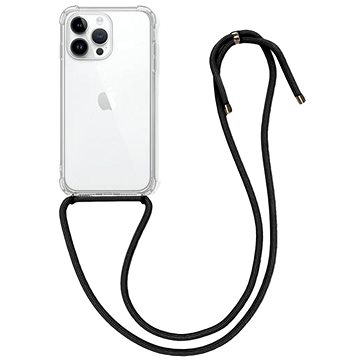 TopQ Kryt iPhone 14 Pro Max s černou šňůrkou průhledný 82595 (82595)