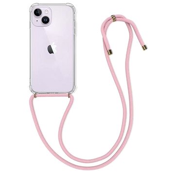 TopQ Kryt iPhone 14 Plus s růžovou šňůrkou průhledný 82589 (82589)