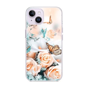 TopQ Kryt iPhone 14 Plus Růže s motýlem 81940 (81940)