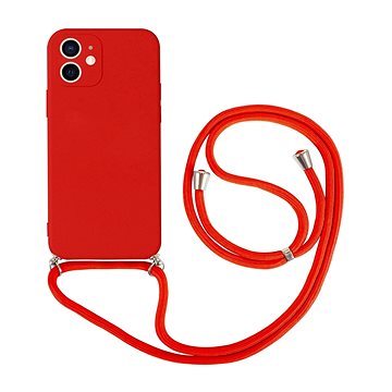 TopQ Kryt iPhone 12 červený se šňůrkou 91467 (91467)