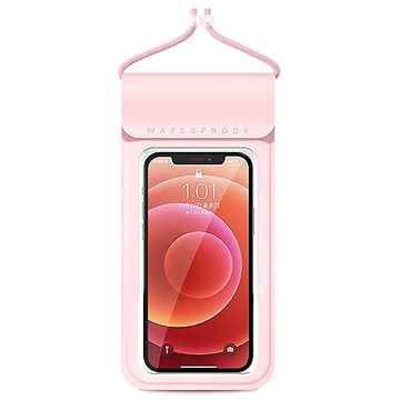 TopQ Univerzální vodotěsné pouzdro Metallic L na mobil růžové 95484 (95484)