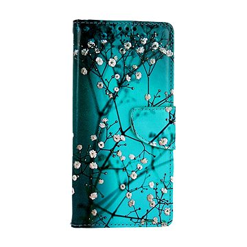 TopQ Pouzdro Samsung A14 5G knížkové Modré s květy 94251 (94251)