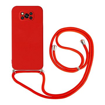 TopQ Kryt Xiaomi Poco X3 červený se šňůrkou 93944 (93944)