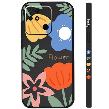 TopQ Kryt Xiaomi Redmi 10C Malované květy černý 94622 (94622)