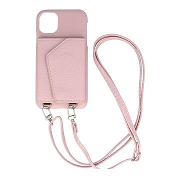 TopQ Kryt Wallet Leather iPhone 11 růžový se šňůrkou 94600 (94600)