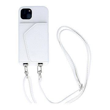 TopQ Kryt Wallet Leather iPhone 13 bílý se šňůrkou 94615 (94615)