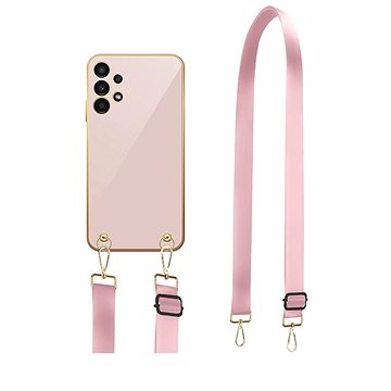 TopQ Kryt Samsung A13 Fancy růžový se šňůrkou 94476 (94476)
