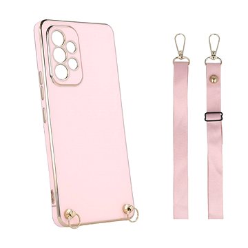 TopQ Kryt Samsung A53 5G Fancy růžový se šňůrkou 94470 (94470)