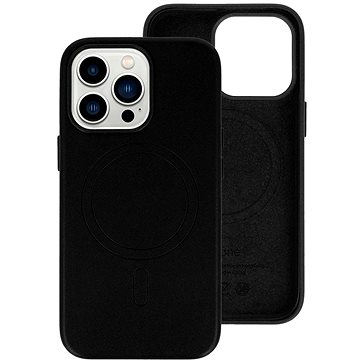 TopQ Kryt Leather MagSafe iPhone 14 Pro černý 95107 (95107)