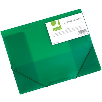 Q-CONNECT A4 s klopami a gumičkou, transparentně zelené (KF02313)