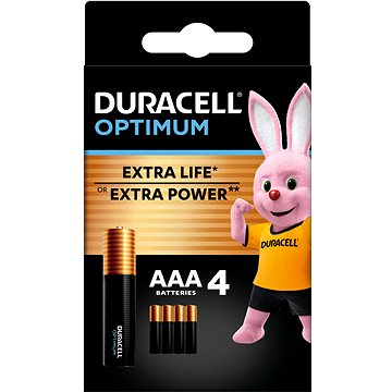 DURACELL Optimum alkalická baterie mikrotužková AAA 4 ks (42391)