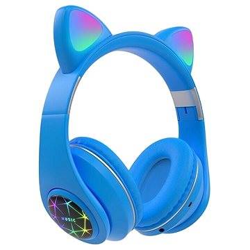 Oxe Bluetooth dětská sluchátka s ouškama modrá (H-807-BU)
