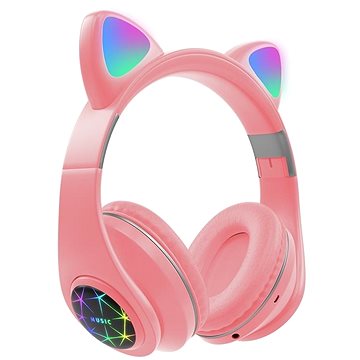 Oxe Bluetooth dětská sluchátka s ouškama růžová (H-807-P)