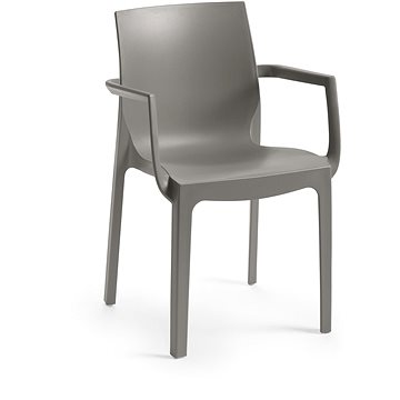 ROJAPLAST Židle zahradní EMMA ARMCHAIR, šedá (5604916051153)