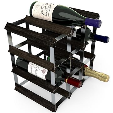 RTA stojan na 12 lahví vína, černý jasan - pozinkovaná ocel / rozložený (WINE0071)