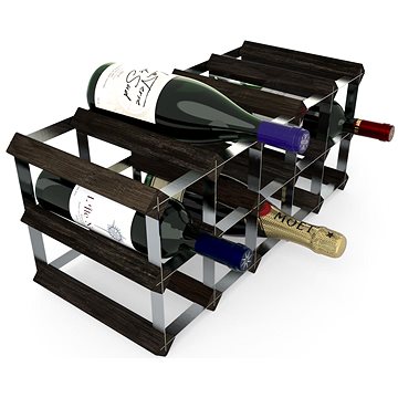 RTA stojan na 15 lahví vína, černý jasan - pozinkovaná ocel / rozložený (WINE0072)
