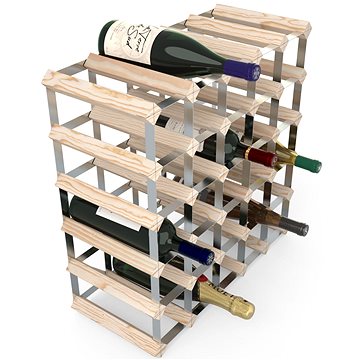 RTA stojan na 30 lahví vína, přírodní borovice - pozinkovaná ocel / rozložený (WINE0100)